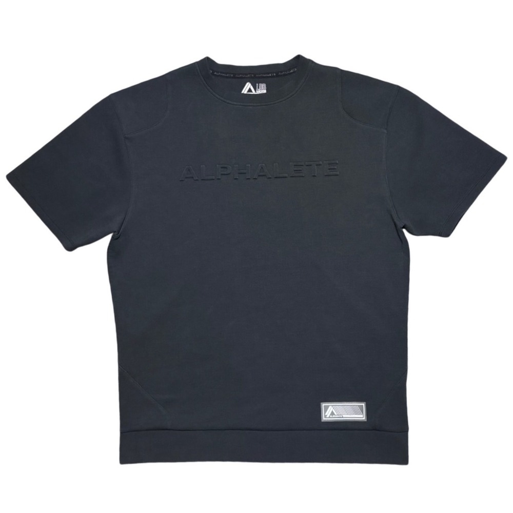 Alphalete T Shirt ELMNTS Half Sleeve Pullover Logo Black Men L Gym
